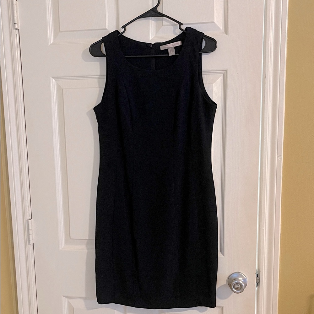 Forever 21 Navy Sleeveless Shift Dress Medium Lined Back Slit Zip